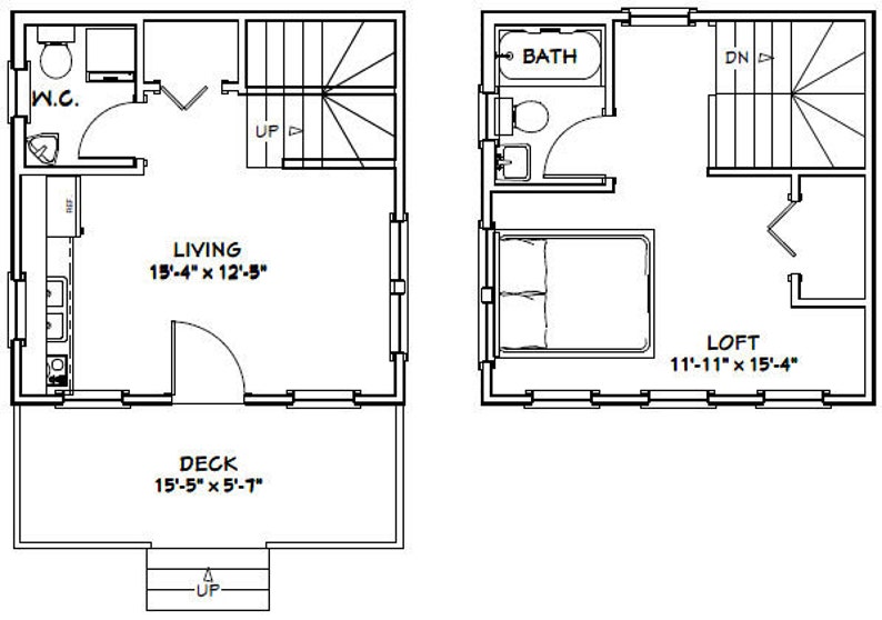 16x16-Tiny-House-3d-1-Bedroom-1.5-Bath-433-sq-ft-PDF-Floor-Plan-Layout-plan