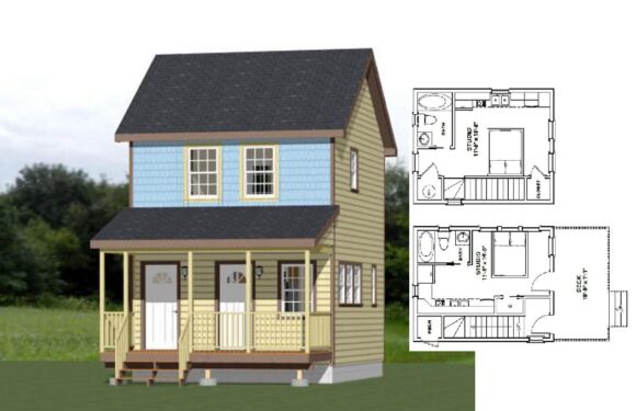 16×20 Duplex House Plan 557 sq ft PDF Floor Plan