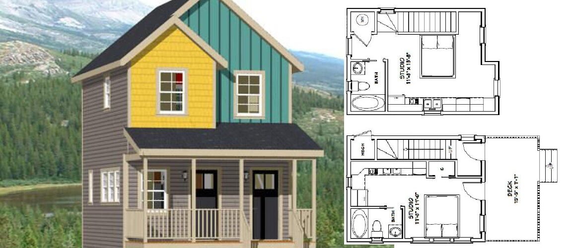 16×20 Duplex House Plan 574 sq ft PDF Floor Plan