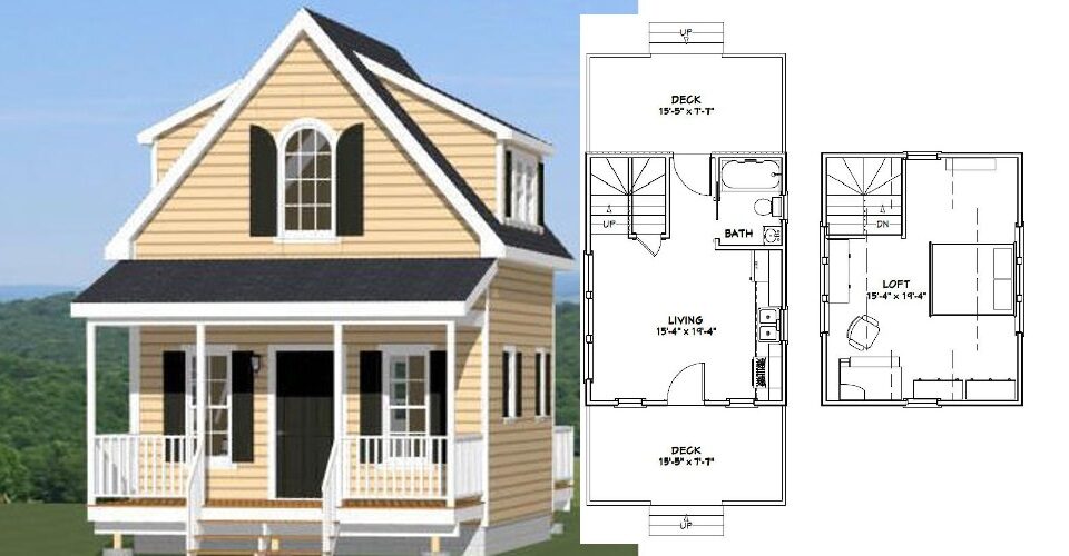 16×20 House Design Idea 1 Bedroom 1 Bath 574 sq ft PDF Floor Plan