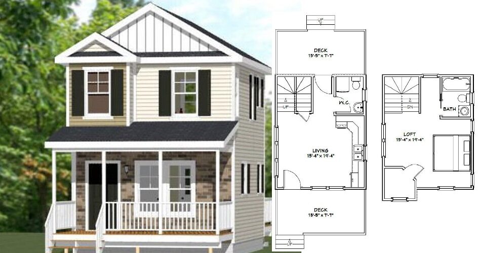 16×20 Simple House Design 586 sq ft PDF Floor Plan