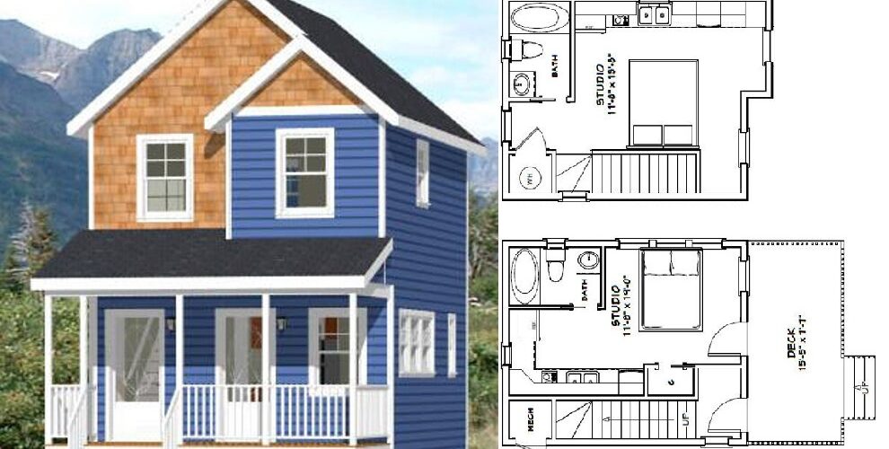 16×20 Small Duplex House 574 sq ft PDF Floor Plan