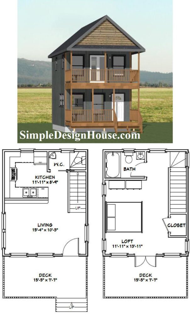 16x20-Small-House-Idea-1-Bedroom-1.5-Bath-569-sq-ft-PDF-Floor-Plan-3d
