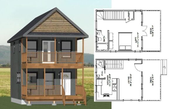 16×20 Small House Idea 569 sq ft PDF Floor Plan