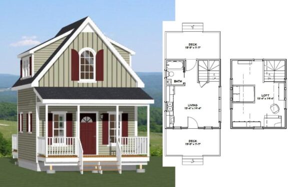 16×20 Small House Plan 574 sq ft PDF Floor Plan