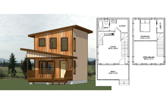 16×24 Best Small House 555 sq ft PDF Floor Plan