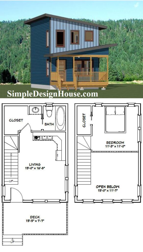 16x24-Small-House-Plan-1-Bedroom-1-Bath-555-sq-ft-PDF-Floor-Plan-3d