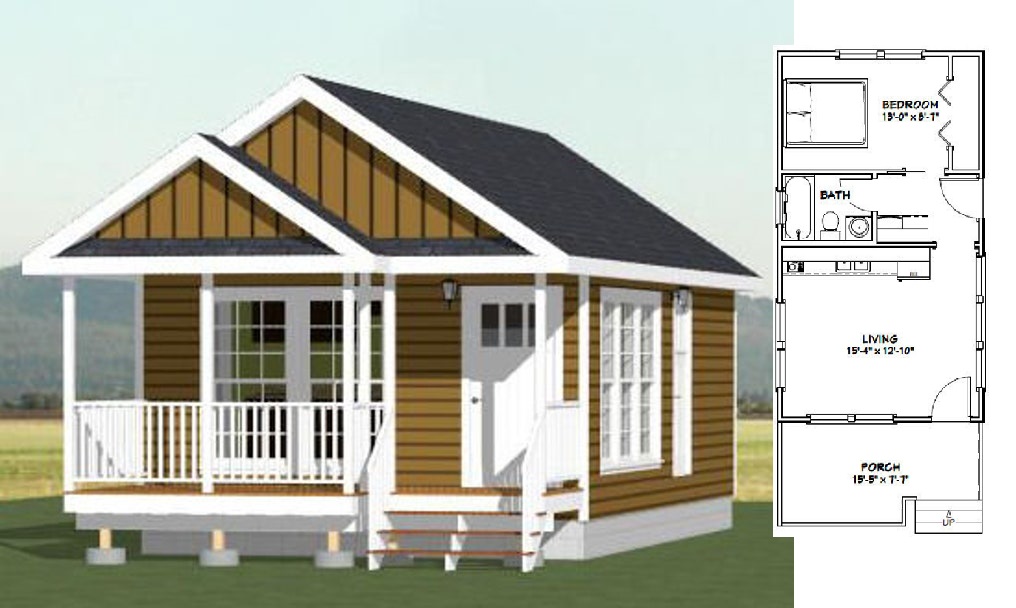 16x28-Small-House-Plan-1-Bedroom-1-Bath-447-sq-ft-PDF-Floor-Plan-C
