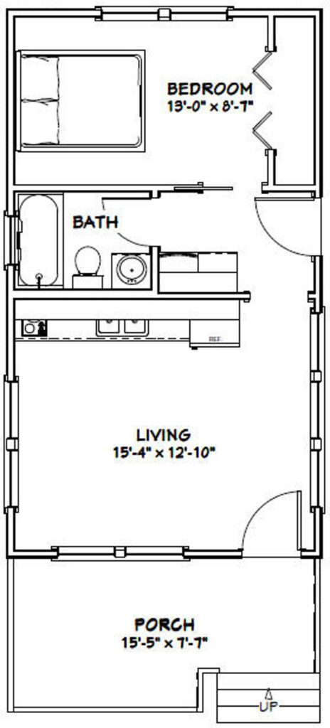 16x28-Small-House-Plan-1-Bedroom-1-Bath-447-sq-ft-PDF-Floor-Plan-layout-plan