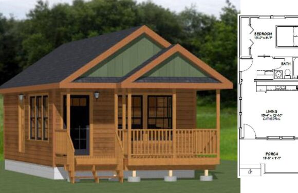 16×28 Tiny House Plan 447 sq ft PDF Floor Plan
