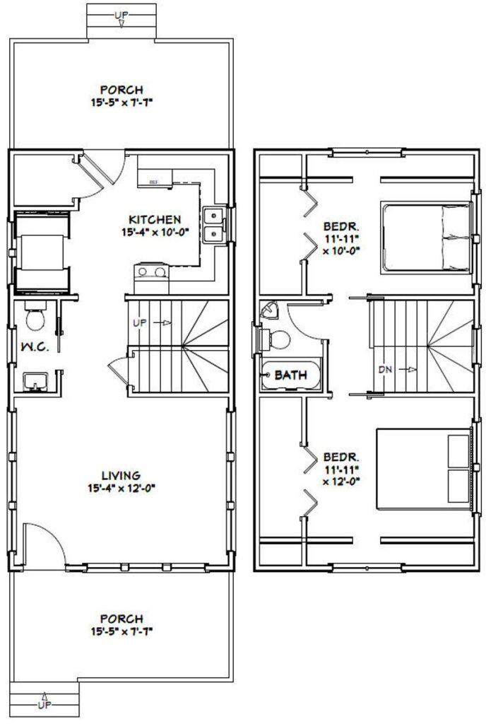 16x30-House-Design-Plan-2-Bedrooms-1.5-Bath-878-sq-ft-PDF-Floor-Plan-layout-plan