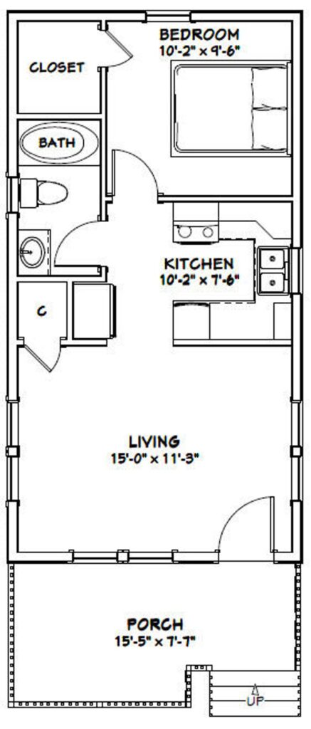 16x30-Small-House-Design-1-Bedroom-1-Bath-480-sq-ft-PDF-Floor-Plan-Layout-plan-1