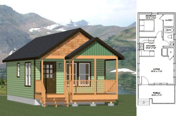 16×30 Small House Design 1 Bedroom 1 Bath 480 sq ft PDF Floor Plan