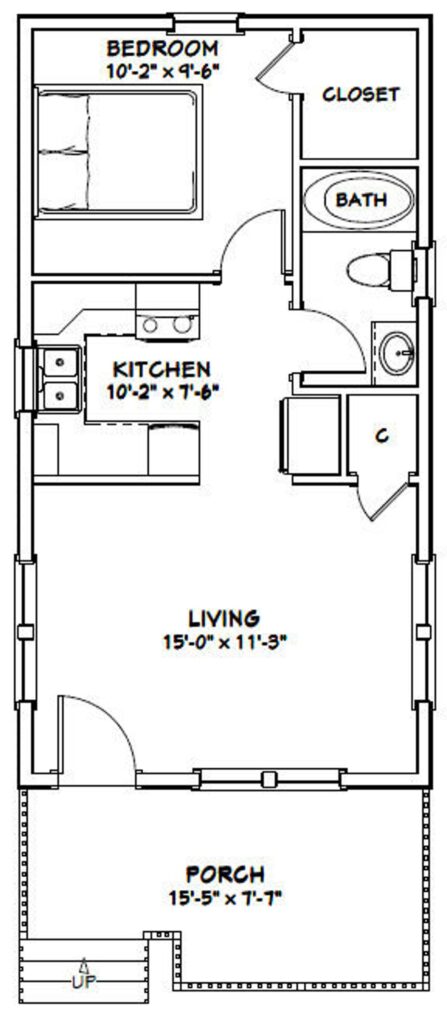 16x30-Small-House-Design-1-Bedroom-1-Bath-480-sq-ft-PDF-Floor-Plan-layout-plan
