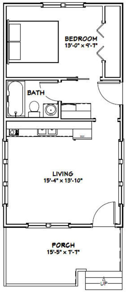 16x30-Small-House-Design-1Bedroom-1-Bath-480-sq-ft-PDF-Floor-Plan-layout-plan