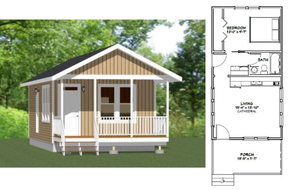 16×30 Tiny House Design 480 sq ft PDF Floor Plan