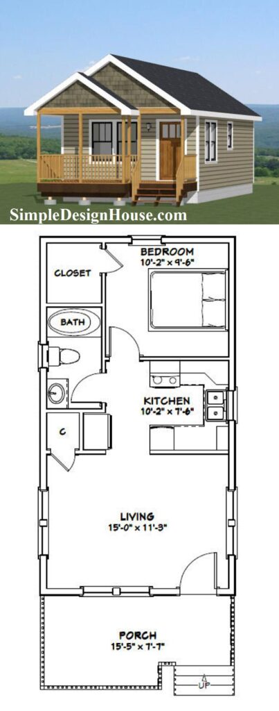16x30-Tiny-House-Plan-1-Bedroom-1-Bath-480-sq-ft-PDF-Floor-Plan-3d