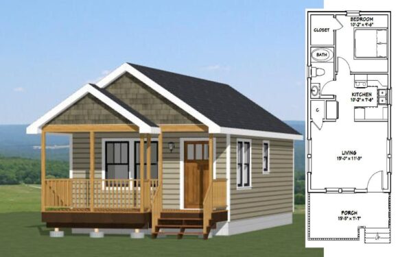 16×30 Tiny House Plan 480 sq ft PDF Floor Plan