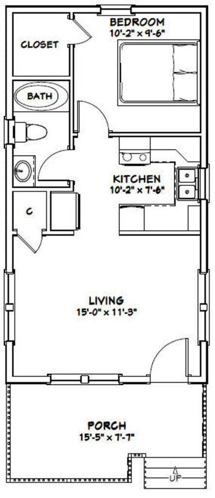 16x30-Tiny-House-Plan-1-Bedroom-1-Bath-480-sq-ft-PDF-Floor-Plan-layout-plan