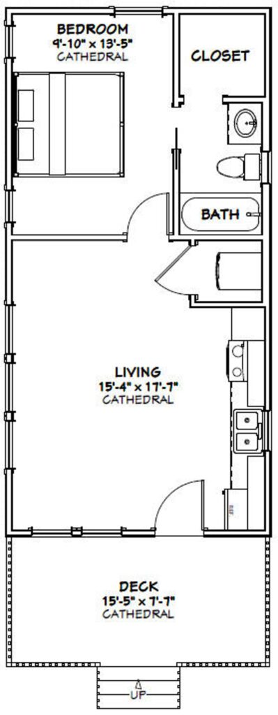 16x32-House-Design-Plan-1-Bedroom-1-Bath-511-sq-ft-PDF-Floor-Plan-layout-plan-1