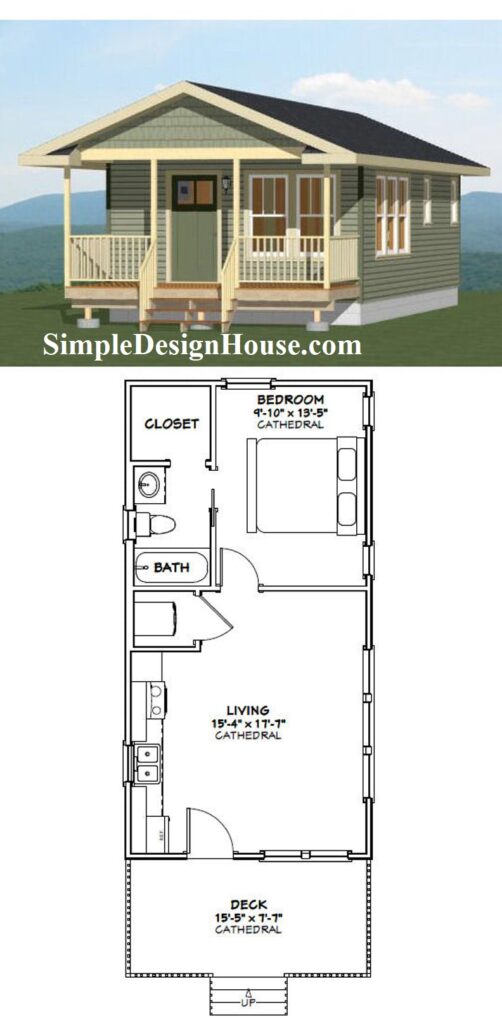 16x32-House-Plans-3d-1-Bedroom-1-Bath-511-sq-ft-PDF-Floor-Plan-3d
