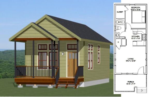 16×32 Small House Design 511 sq ft PDF Floor Plan
