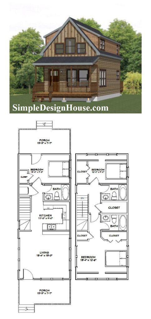 16x40-House-Design-Plan-3-Bedrooms-3-bath-room-1193-sq-ft-PDF-Floor-Plan-3d