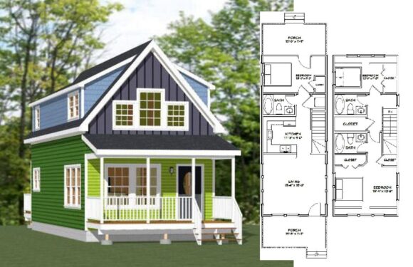 16×40 Simple House Plan 1193 sq ft PDF Floor Plan