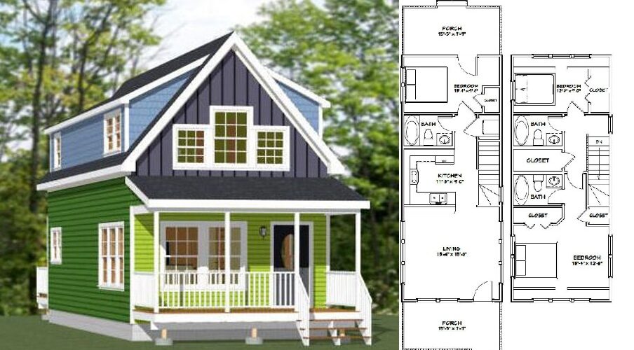 16×40 Simple House Plan 1193 sq ft PDF Floor Plan