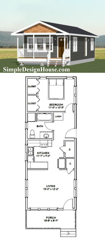 16x42-Small-House-Design-1-Bedroom-1-Bath-672-sq-ft-PDF-Floor-Plan-3d