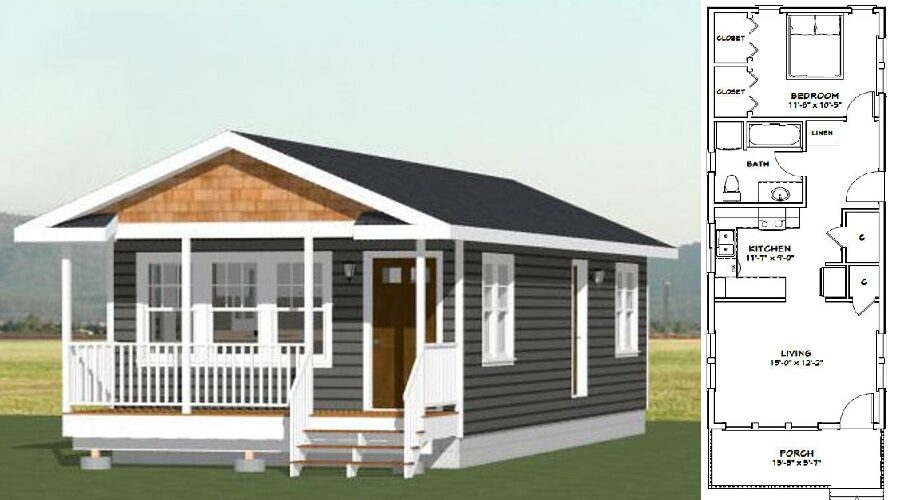 16×42 Small House Design 672 sq ft PDF Floor Plan