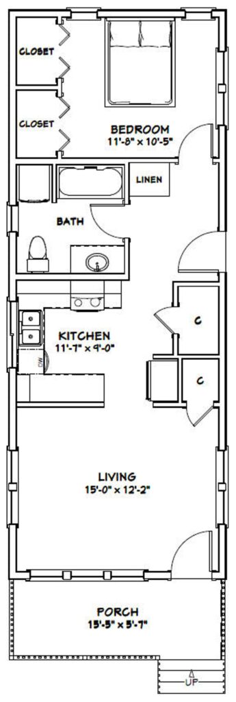 16x42-Small-House-Design-1-Bedroom-1-Bath-672-sq-ft-PDF-Floor-Plan-layout-plan