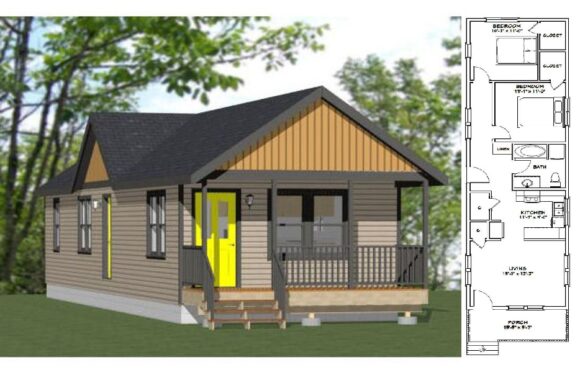 16×54 House Design Plans Bath 864 sq ft PDF Floor Plan
