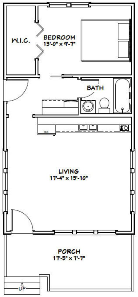 18x32-Small-House-Plan-1-Bedroom-1-Bath-576-sq-ft-PDF-Floor-Plan-layout-plan