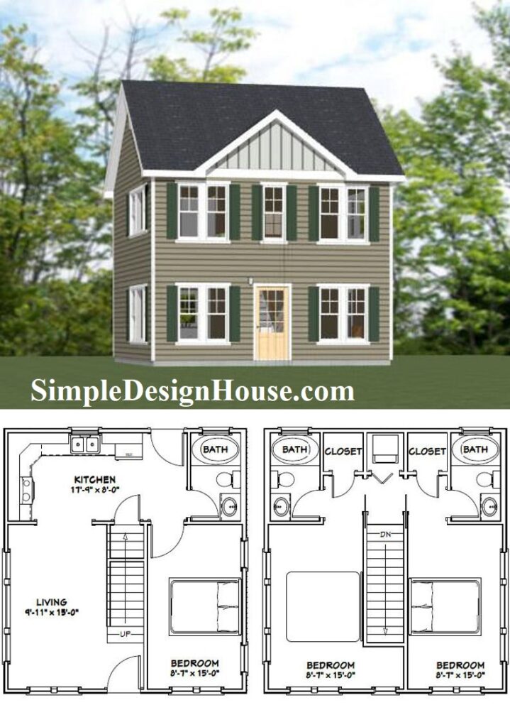 22x24-House-Design-Plans-3-Bedrooms-3-Baths-987-sq-ft-PDF-Floor-Plan-3d