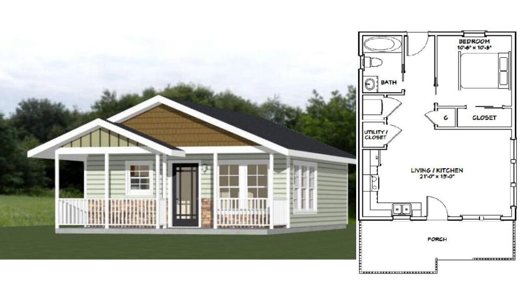 22x28-Tiny-House-Plans-1-Bedroom-1-Bath-616-sq-ft-PDF-Floor-Plan-Cover
