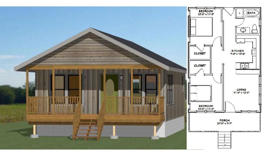 22x32-Simple-House-Plans-2-Bedrooms-1-Baths-704-sq-ft-PDF-Floor-Plan-Cover