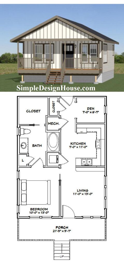 22x32-Tiny-House-Design-1-Bedroom-1-Bath-704-sq-ft-PDF-Floor-Plan-3d