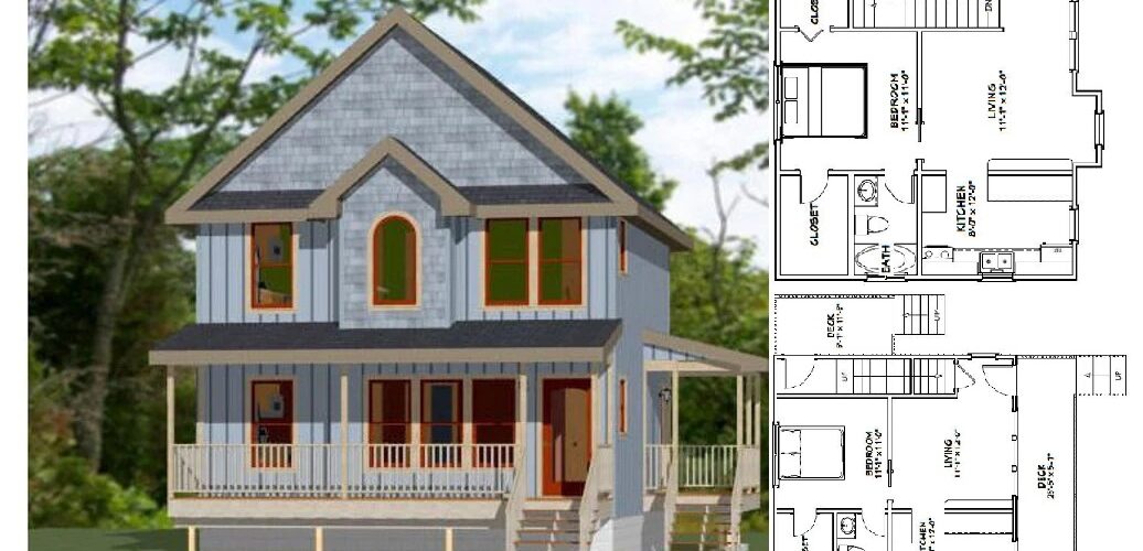 24×24 Duplex House Design 1088 sq ft PDF Floor Plan