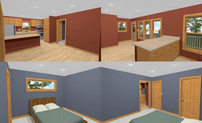 24x24-Duplex-House-Design-1088-sq-ft-PDF-Floor-Plan-interior