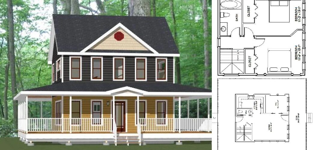 24×24 House Design Plans 1059 sq ft PDF Floor Plan