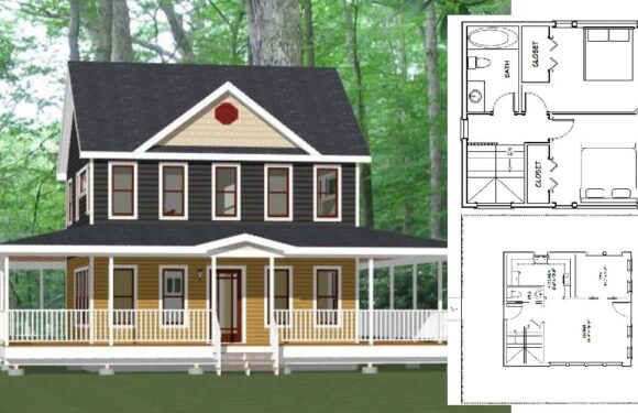 24×24 House Design Plans 1059 sq ft PDF Floor Plan