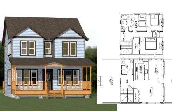 24×24 House Plans 3d 3 Bedrooms PDF Floor Plan