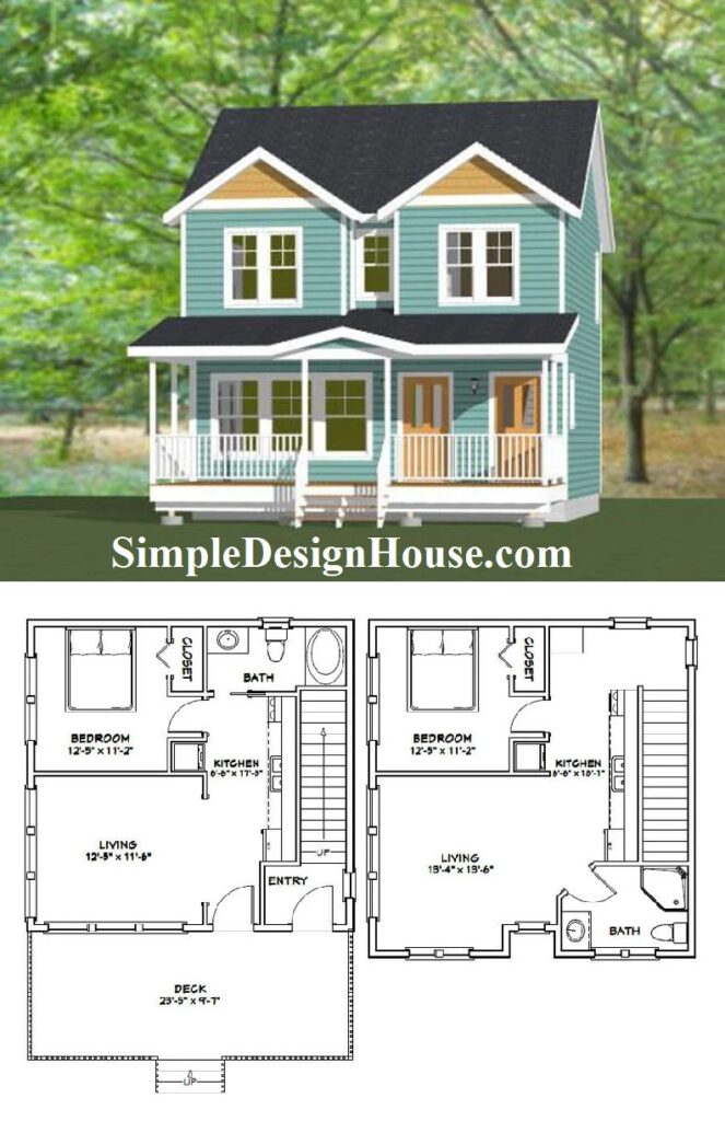 24x24-Small-Duplex-House-2-Bedrooms-2-Baths-1086-sq-ft-PDF-Floor-Plan-3d