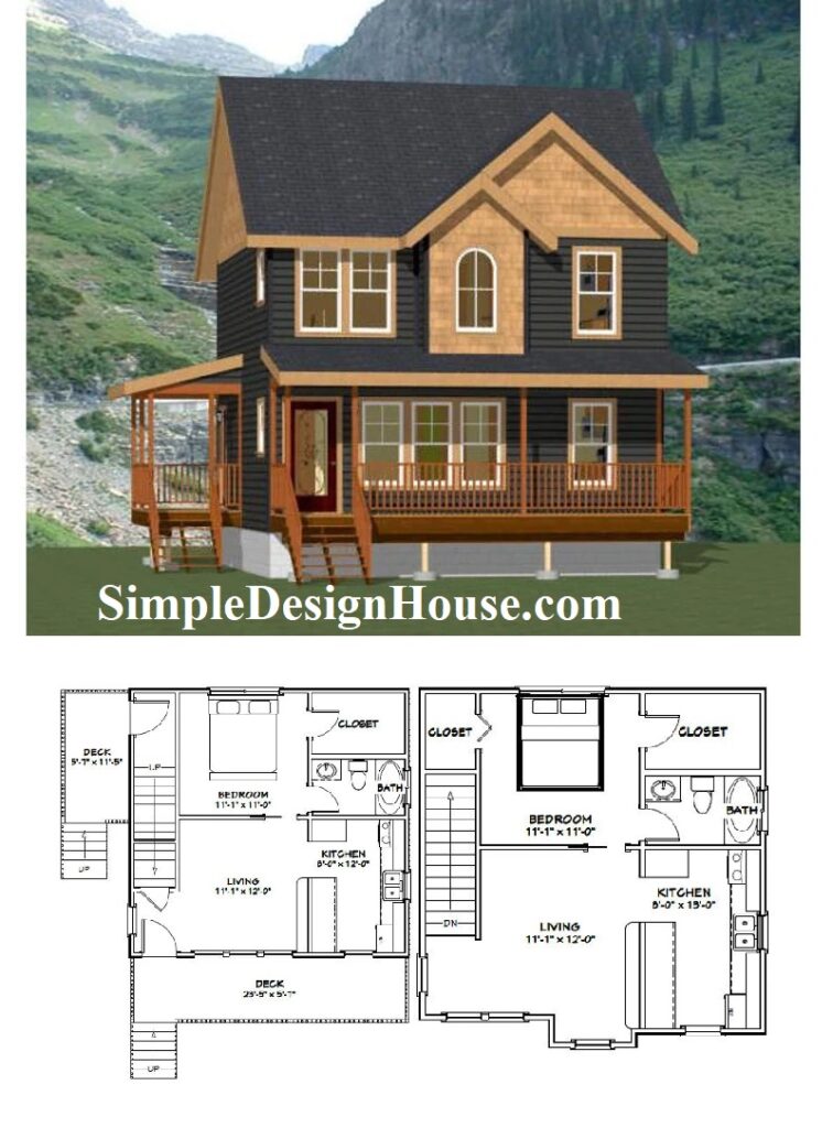 24x24-Small-Duplex-Plans-1096-sq-ft-PDF-Floor-Plan-3d