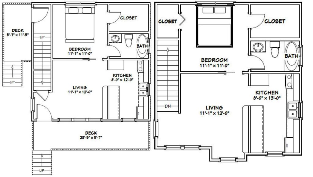 24x24-Small-Duplex-Plans-1096-sq-ft-PDF-Floor-Plan-Layout-Plan