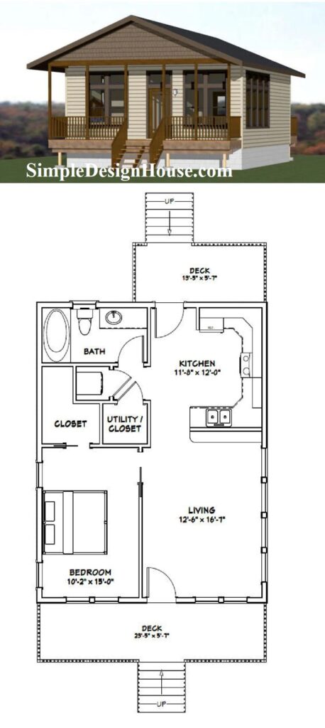 24x30-House-Design-Plans-1-Bedroom-1-Bath-720-sq-ft-PDF-Floor-Plan-3d