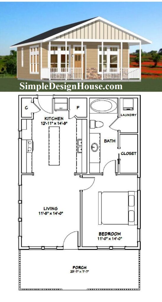 24x30-House-Plans-3d-1-Bedroom-1-Bath-768-sq-ft-PDF-Floor-Plan-3d