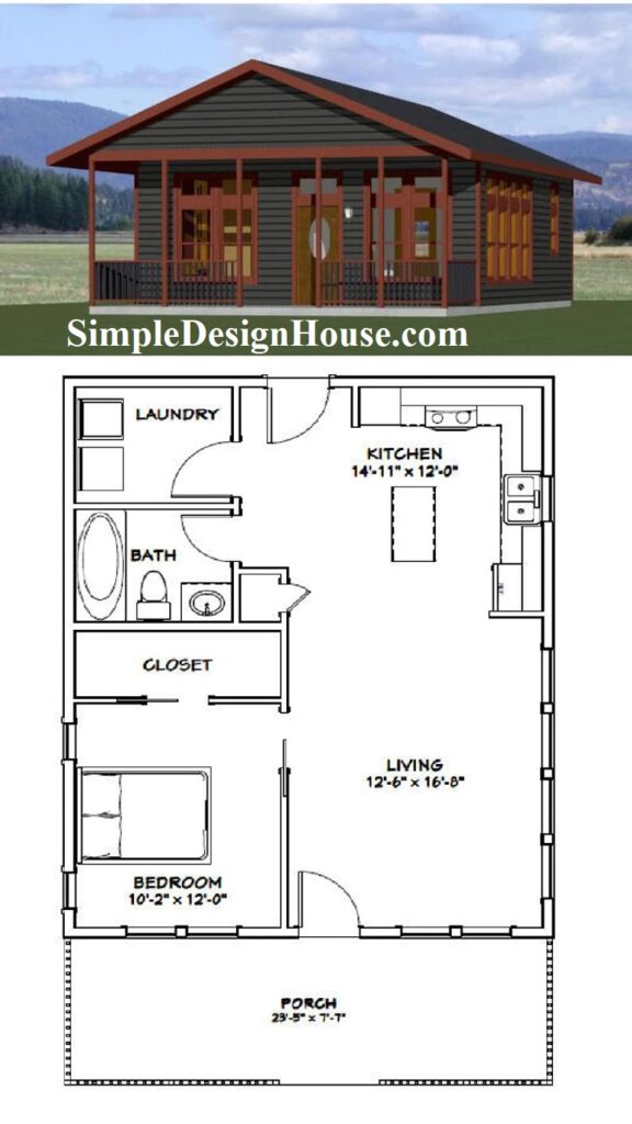 24x30-Small-House-3d-1-Bedroom-1-Bath-720-sq-ft-PDF-Floor-Plan-3d