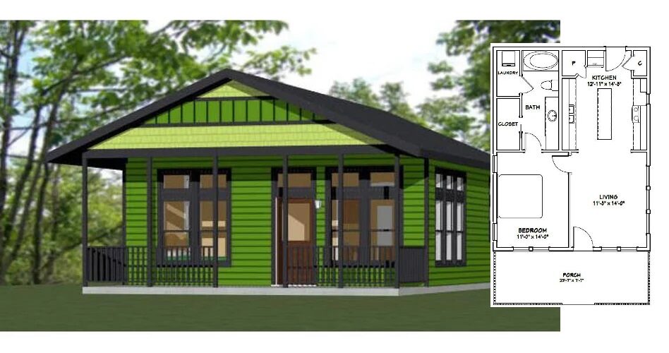 24×30 Small House 3d 768 sq ft PDF Floor Plan